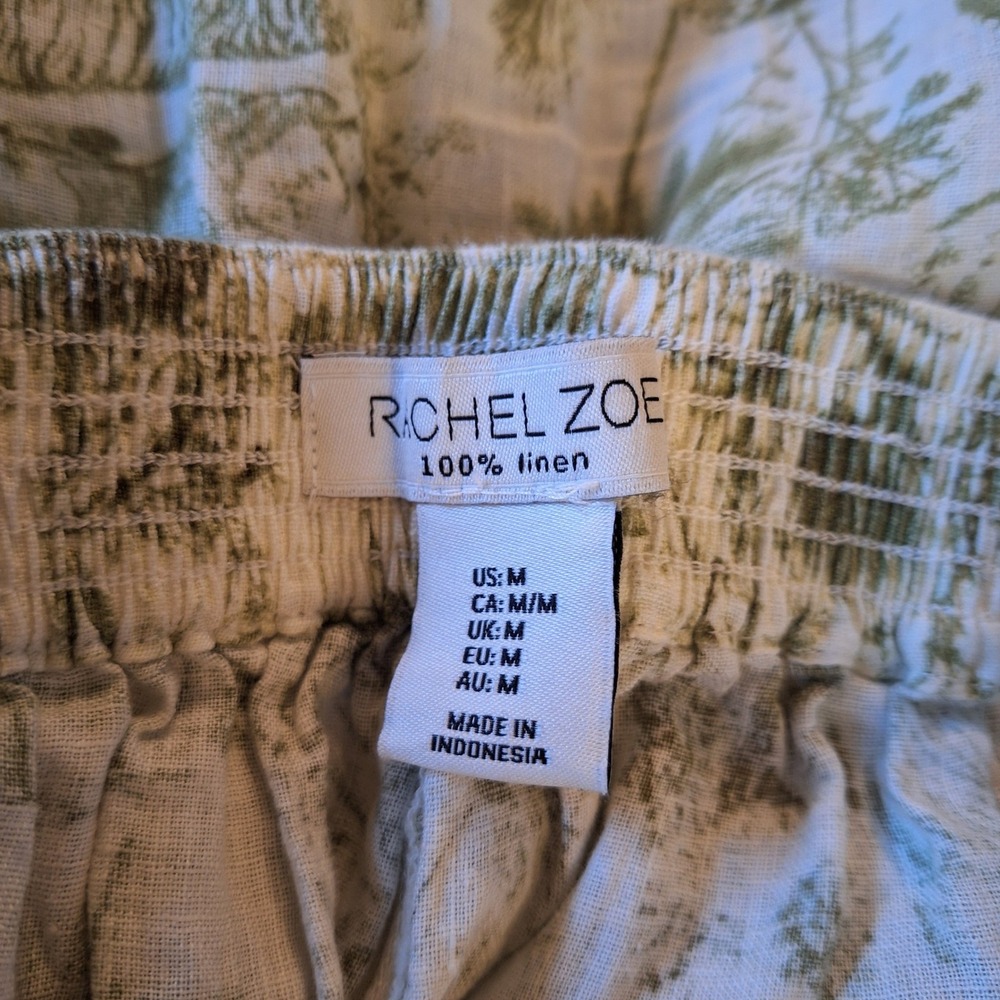 Rachel Zoe 100% Linen Wide Leg Lions Tigers Boho Beachy Lounge Pants Medium - Picture 2 of 10